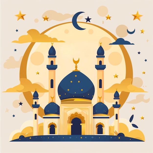 Eid mubarak islamic festival greeting background