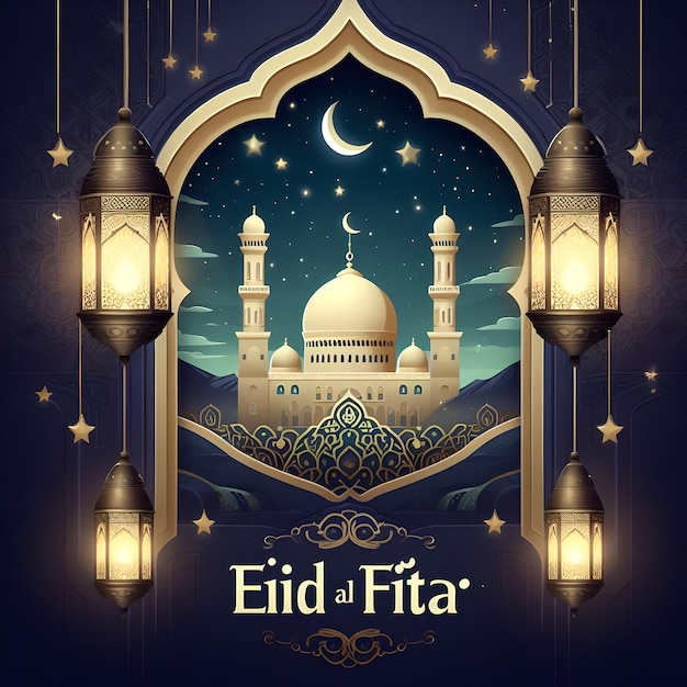 Eid Mubarak islamitisch behang