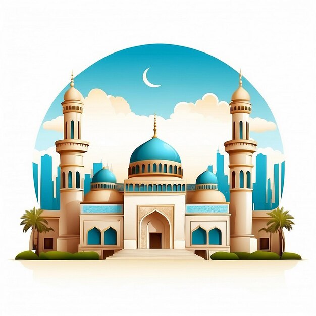 Foto eid mubarak modern achtergrondontwerp met islamitisch decoratieconcept van eid al fitr