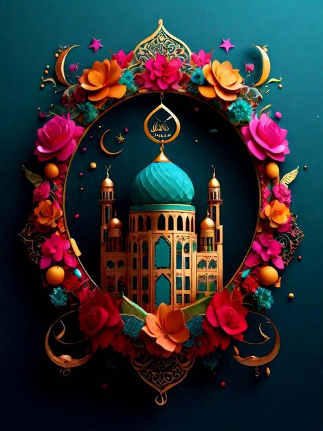 Eid mubarak muslim festival background design