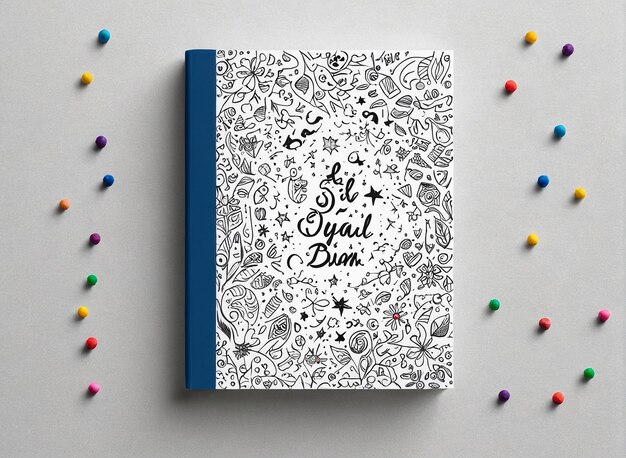 Photo eid mubarak a notebook with the words and a hand drawn doo