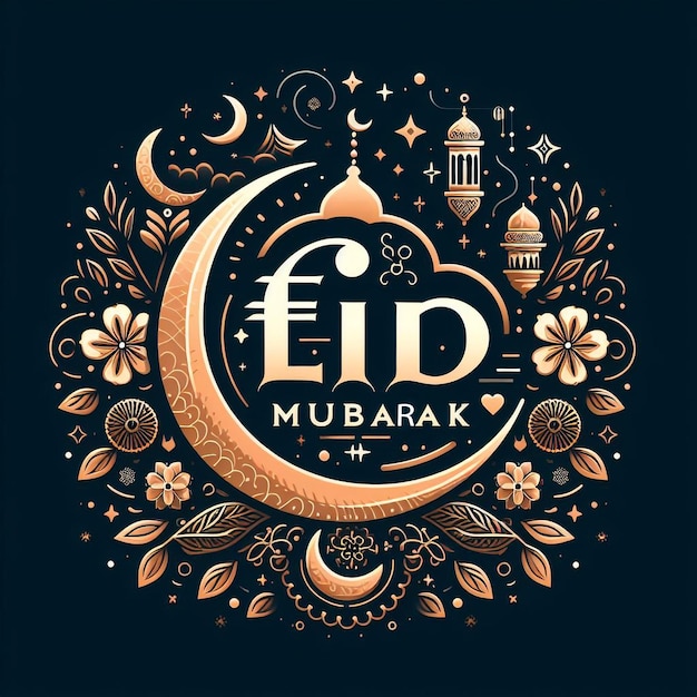 Eid Mubarak ontwerp sjabloon en illustratie