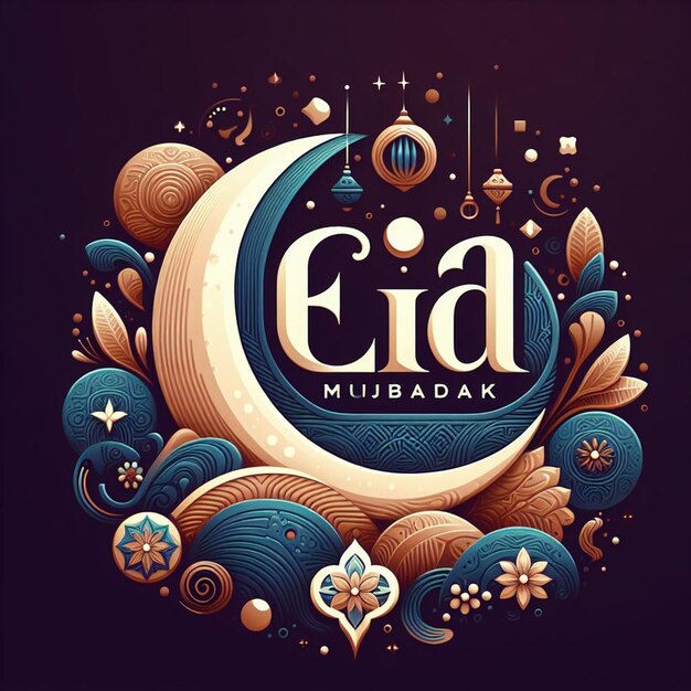 Photo eid mubarak poster banner flyer and eid mubarak background