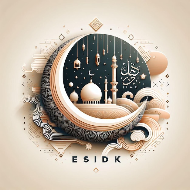 eid mubarak Poster Banner Flyer en eid mubarak achtergrond