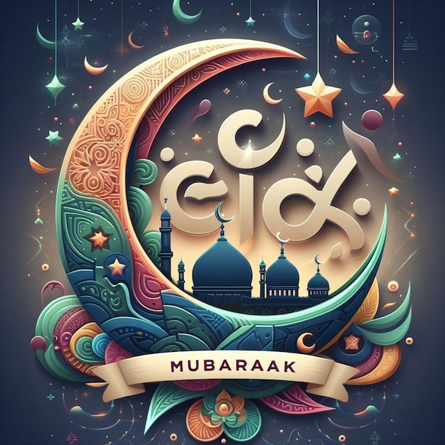 eid mubarak Poster Banner Flyer en eid mubarak achtergrond