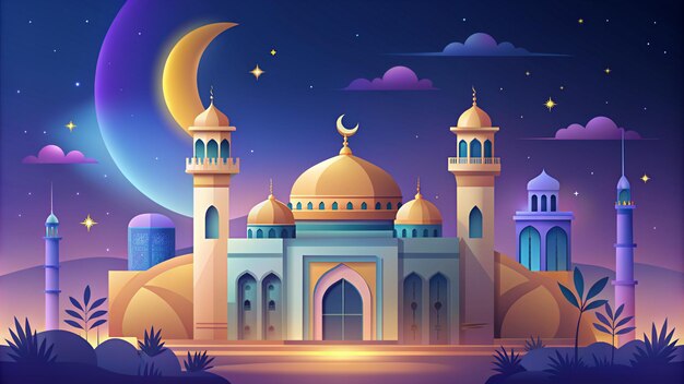 Eid Mubarak premium illustratie met luxe ontwerp
