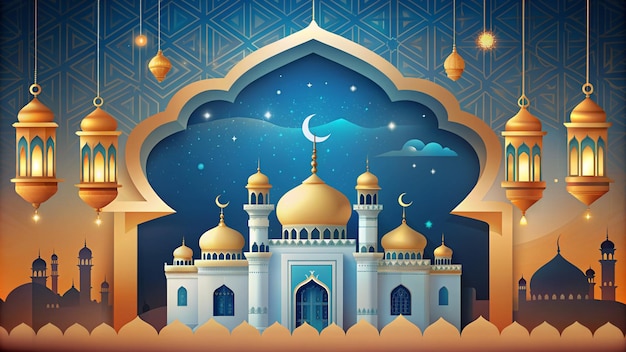 Eid Mubarak premium illustration with luxury design