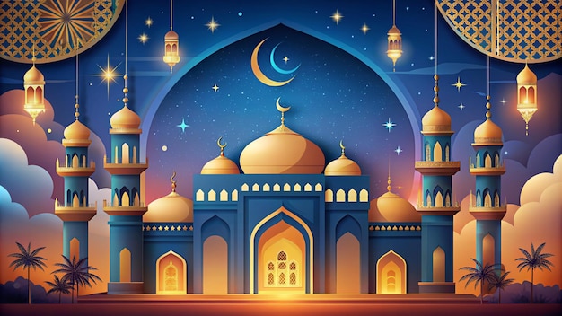 Eid Mubarak premium illustration with luxury design