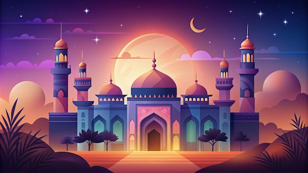 Eid Mubarak premium illustration with luxury design