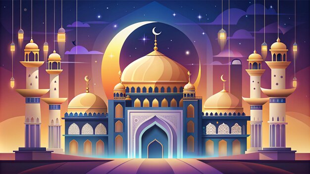 Eid Mubarak premium illustration with luxury design