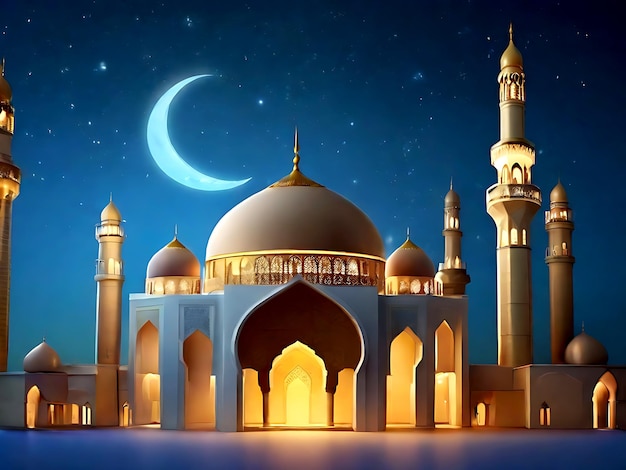 Ид Мубарак Рамадан Карим арабский фонарь празднования Рамадана
