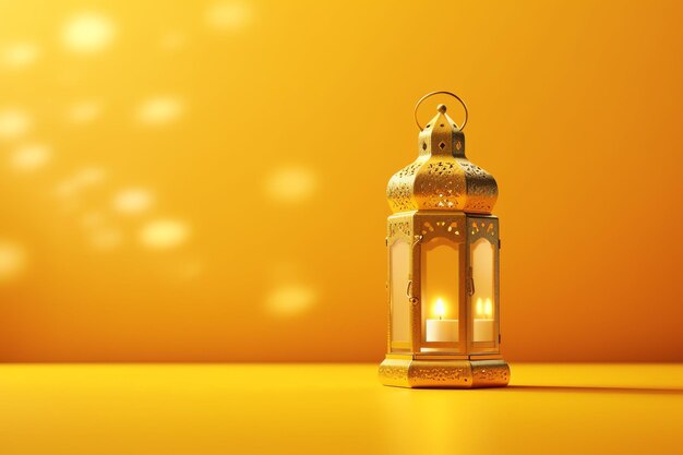 Eid mubarak and ramadan kareem greetings with islamic lantern and mosque eid al fitr background