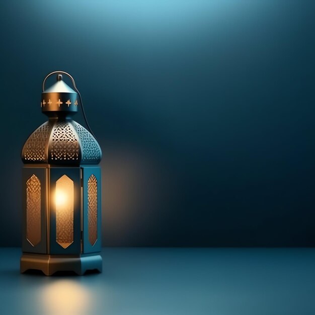 Eid mubarak and ramadan kareem greetings with islamic lantern and mosque eid al fitr background