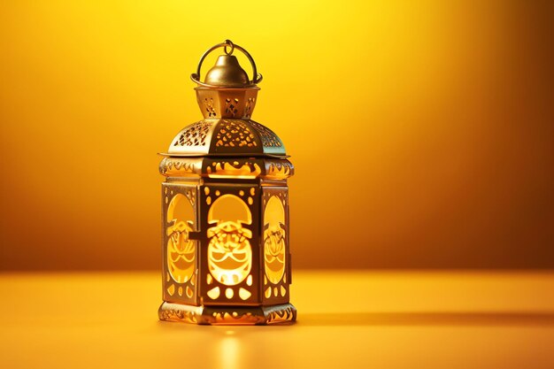 Eid mubarak and ramadan kareem greetings with islamic lantern and mosque eid al fitr background