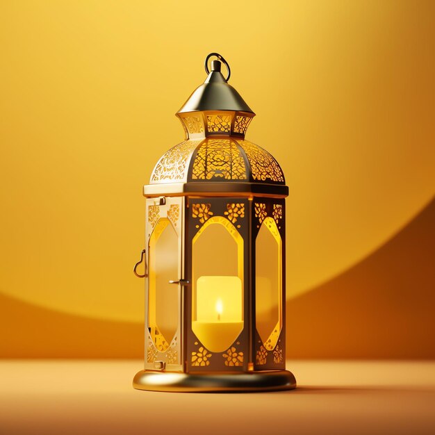 Eid mubarak and ramadan kareem greetings with islamic lantern and mosque eid al fitr background