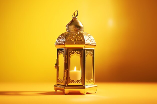 Eid mubarak and ramadan kareem greetings with islamic lantern and mosque eid al fitr background