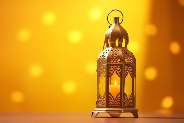 Eid mubarak and ramadan kareem greetings with islamic lantern and mosque eid al fitr background