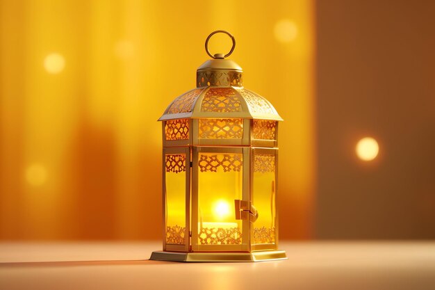 Eid mubarak and ramadan kareem greetings with islamic lantern and mosque eid al fitr background