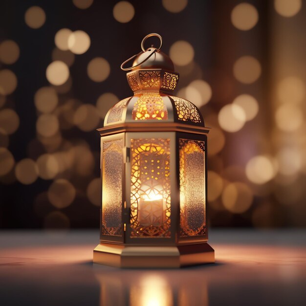 Eid mubarak and ramadan kareem greetings with islamic lantern and mosque Eid al fitr background