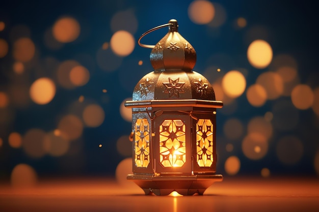 Eid mubarak and ramadan kareem greetings with islamic lantern and mosque Eid al fitr background