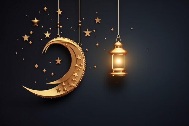 Eid mubarak and ramadan kareem greetings with islamic lantern and mosque Eid al fitr background