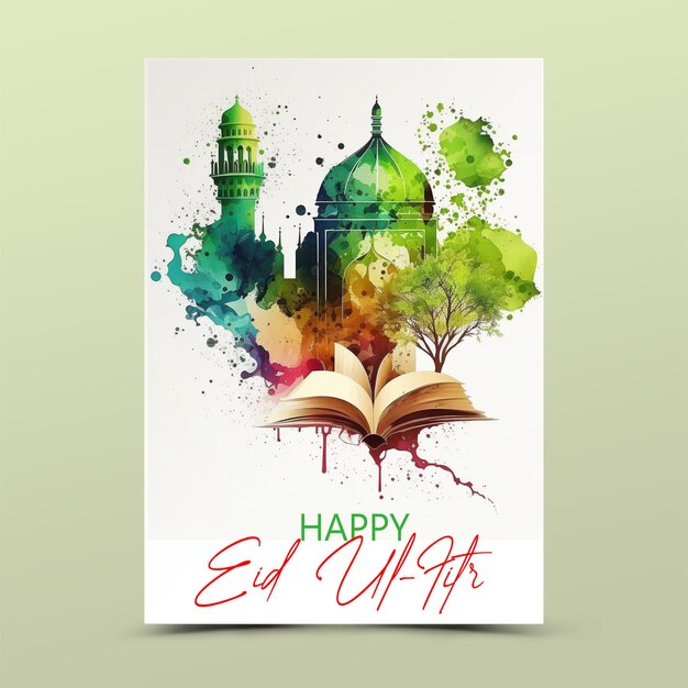 Eid mubarak and ramadan kareem social media banner template