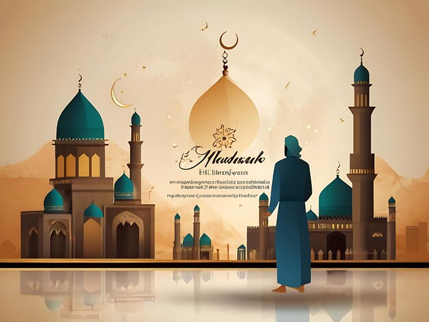 Eid Mubarak Ramadan kareem traditional islamic celebration background