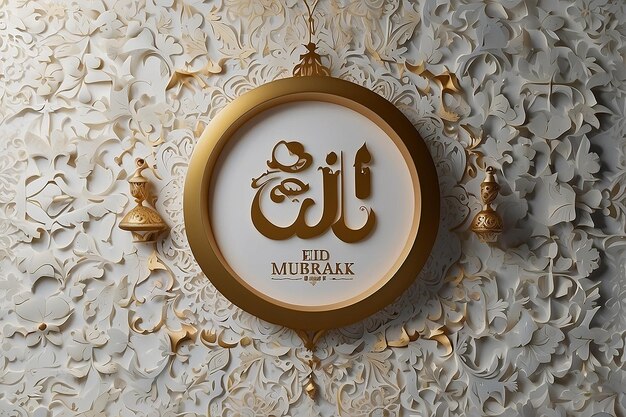 EID MUBARAK TEXT GRAY WALL BACKGROU