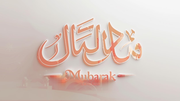 Foto eid mubarak typografie 6 eenvoudige lowpoly schattige 3d van eid al adha mubarak achtergrond