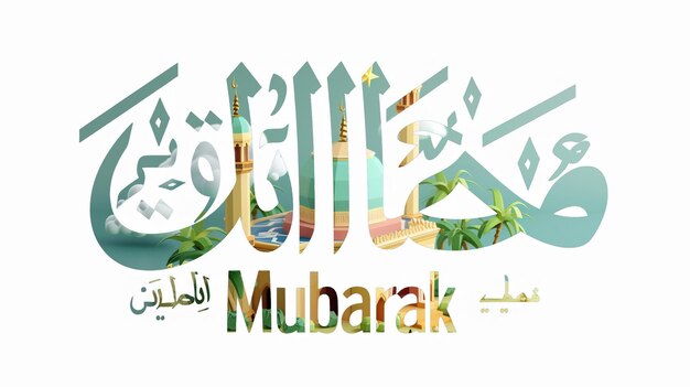 eid mubarak typography 42 simple lowpoly cute 3d of eid al adha mubarak background