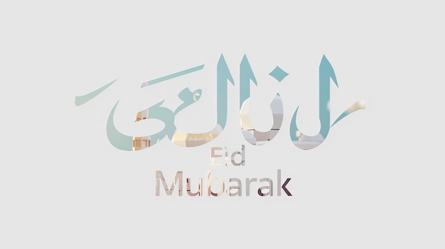 Eid al-Adha Mubarakのタイポグラフィー 50 シンプルなロウポリイケメンな3Dのイード・アル・アダ・ムバラックの背景