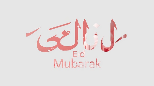Eid al-Adha Mubarakのタイポグラフィー 50 シンプルなロウポリイケメンな3Dのイード・アル・アダ・ムバラックの背景