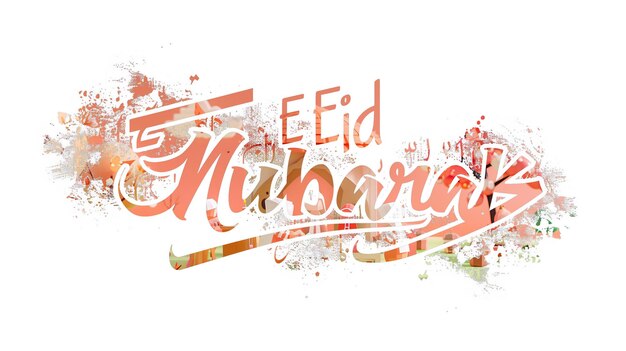 Foto eid mubarak tipografia 8 semplice lowpoly carino 3d di eid al adha mubarak sfondo