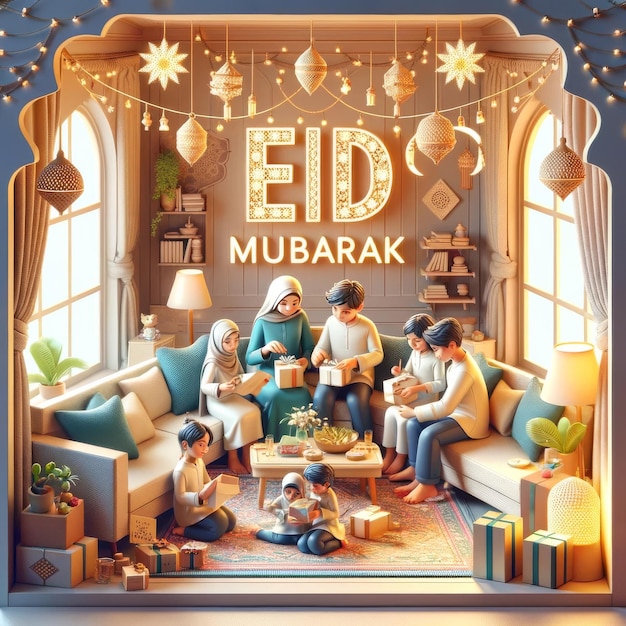 Eid Mubarak Warmth of Family Feast