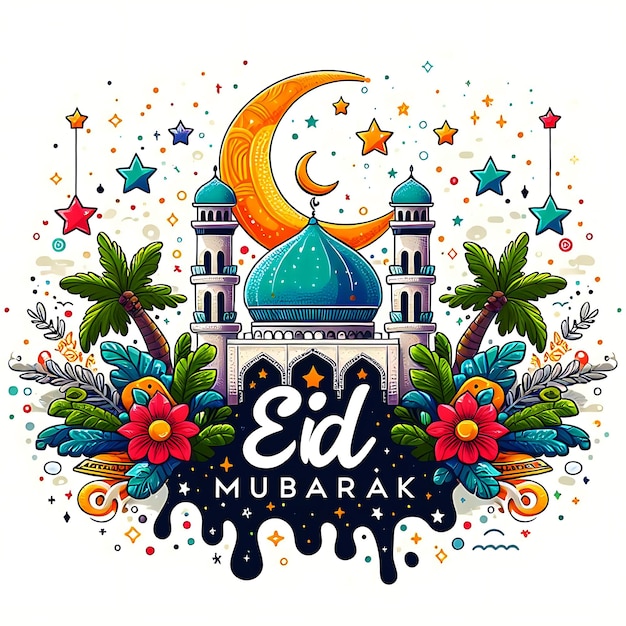 Фото eid mubarok islamic background template ai