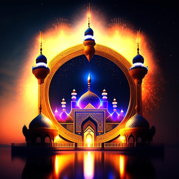 Eid mubarok islamic background template