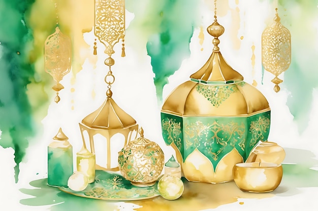 Eid Serenity Watercolor Designs for Special Occasions