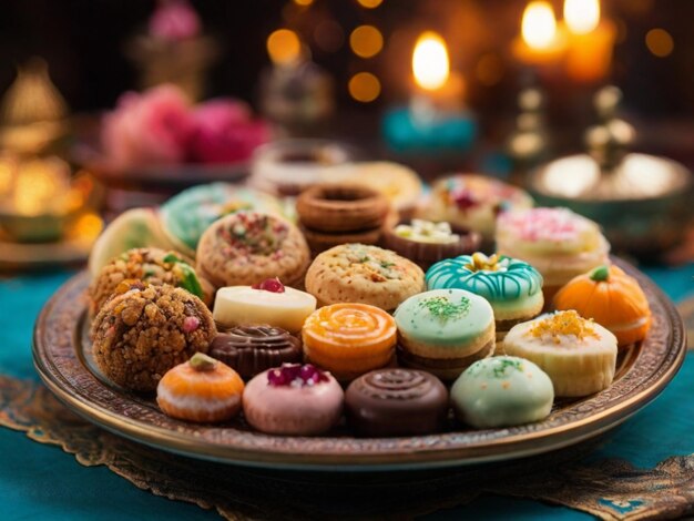 Photo eid sweets and treats display