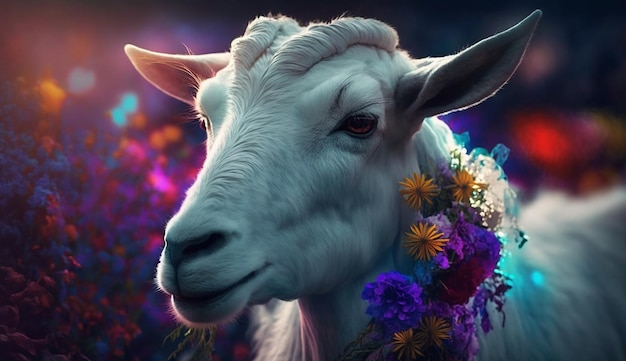 Eid ul adha celebration animal qurbani colorful background generative ai