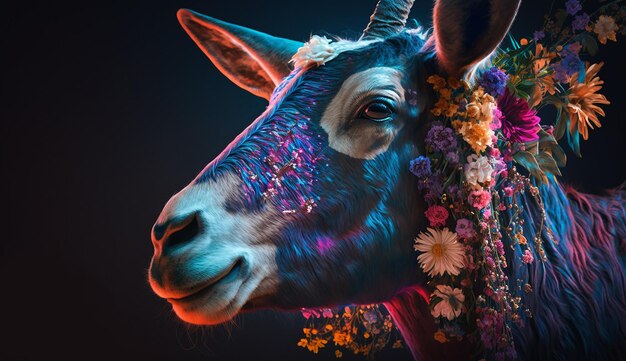 Eid ul adha celebration animal qurbani colorful background generative ai