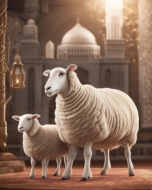 Eid ul adha schapen die zonnebril dragen ter gelegenheid van Eid