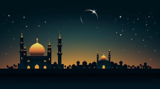 Foto eid ul fitr adha mubarak immagine araba islamica ai generata arte