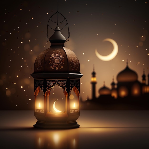 eid ul fitr ramadan and eid al adha lanterns and mosque with islamic background