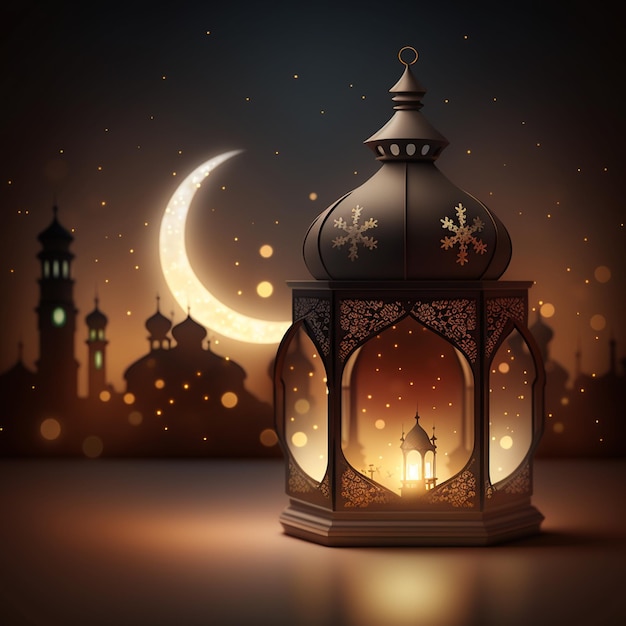 ид уль фитр рамадан и ид аль адха фонари и мечеть с исламским фоном