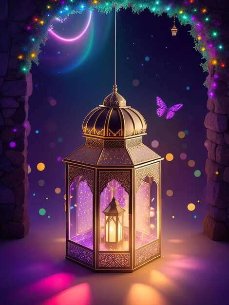 Eidaladha lantern with the magic light on it