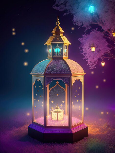 EidalAdha Lantern with the magic light on it