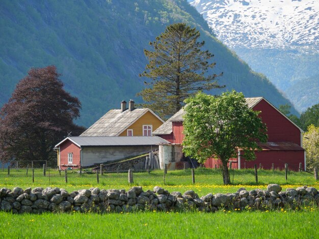 노르웨이의 Eidfjord 마을.