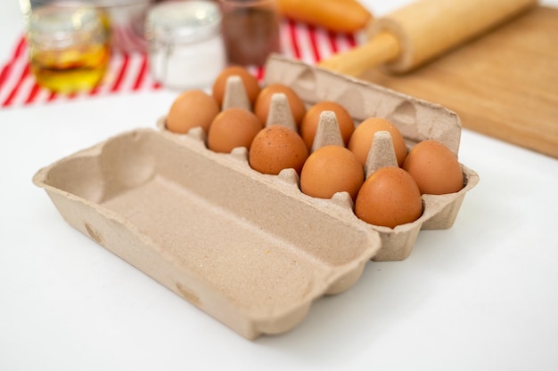 Eieren in de keuken thuis