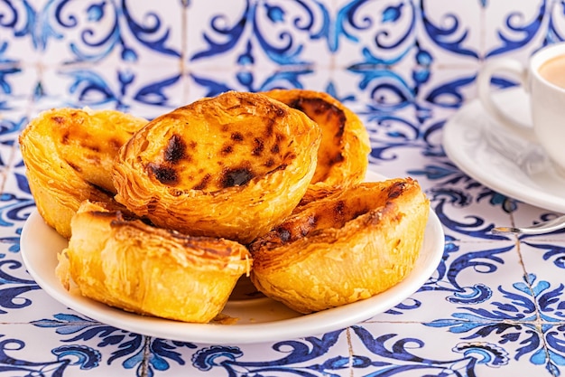 Eiertaart traditioneel Portugees dessert pastel de nata