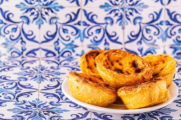 Eiertaart traditioneel Portugees dessert pastel de nata